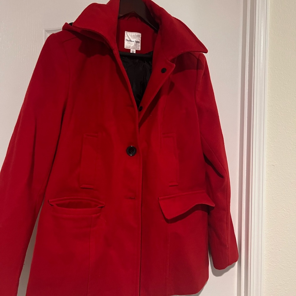 Pea coat with hood